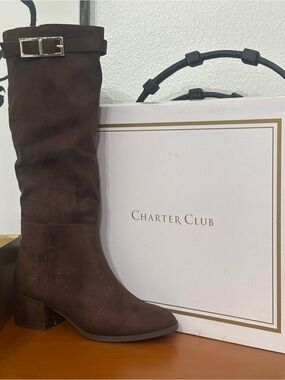 Charter Club Women’s Brown Riding boot 6.5M